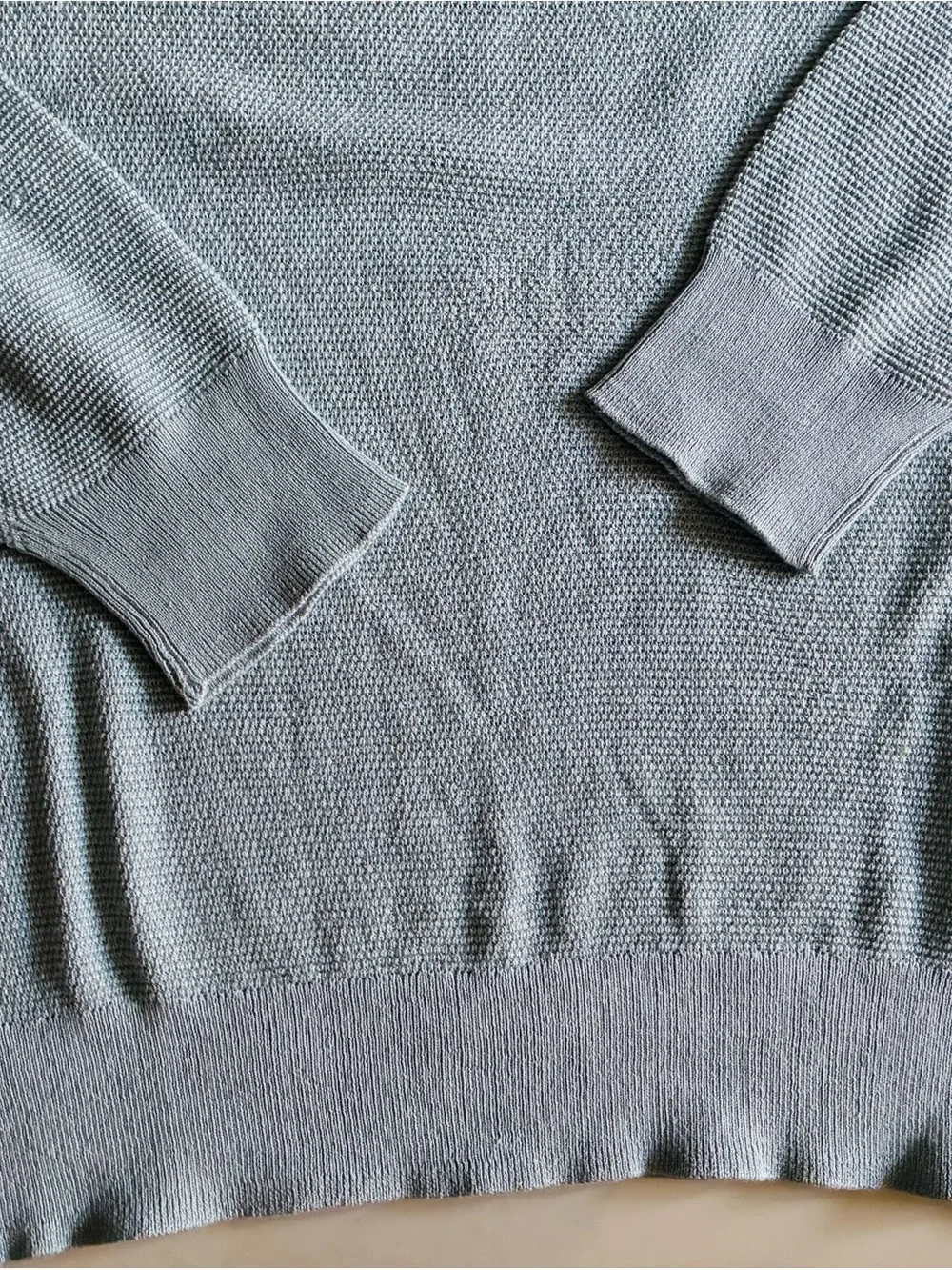 J. Crew Men’s Sage Green Crewneck Knit Sweater. M. NWT with defect.